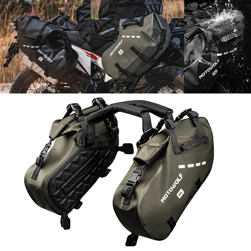 NEW 18L/28L Motorcycle Side Bag Waterproof Travel Luggage Bag Saddlebags Universal Motorcycle Pannier Bag