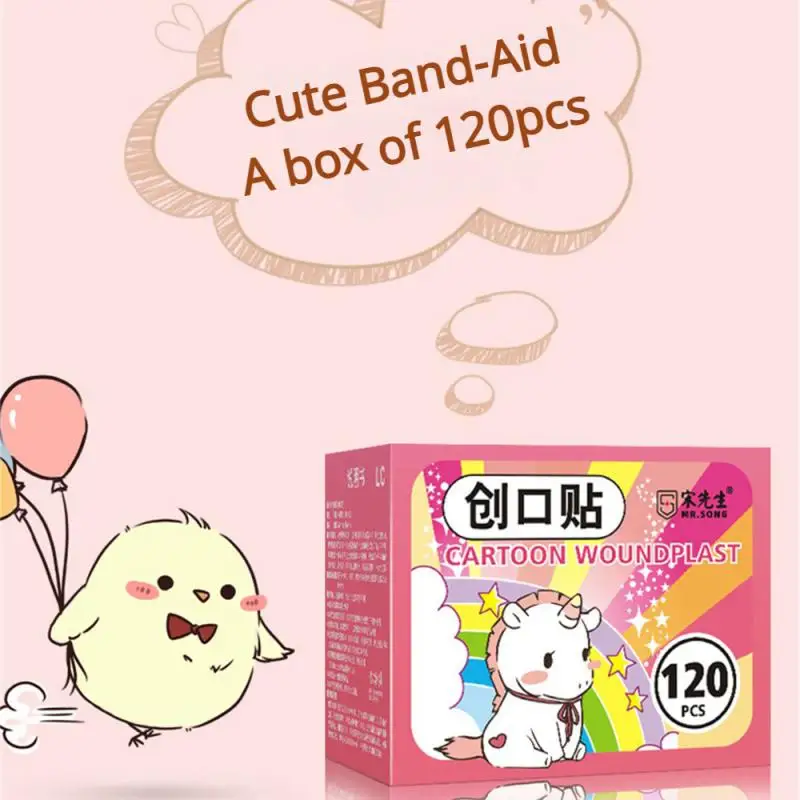 120pcs/Lot Cartoon Animal Pattern Band Aid Hemostasis Adhesive Bandages First Emergency Kit Wound Plaster Patches For Kids