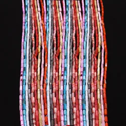 4x8mm Natural Freshwater Shell Round Tube Colored Mother of Pearl Loose Beads Jewelry Making DIY Women's Charm Bracelet Necklace
