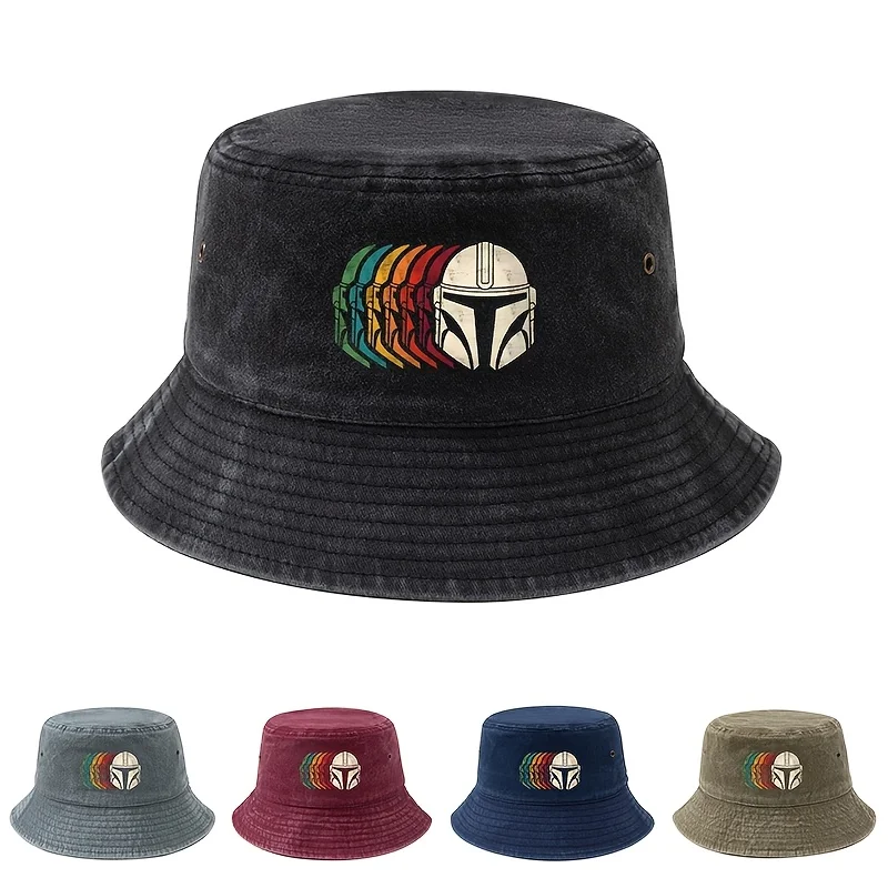 Unisex modischer bedruckter Regenbogen-Rüstungs-Fischerhut |   Leichtgewichtig, ideal für Outdoor-Reisen und Camping, stylischer Look von MAKEFGE