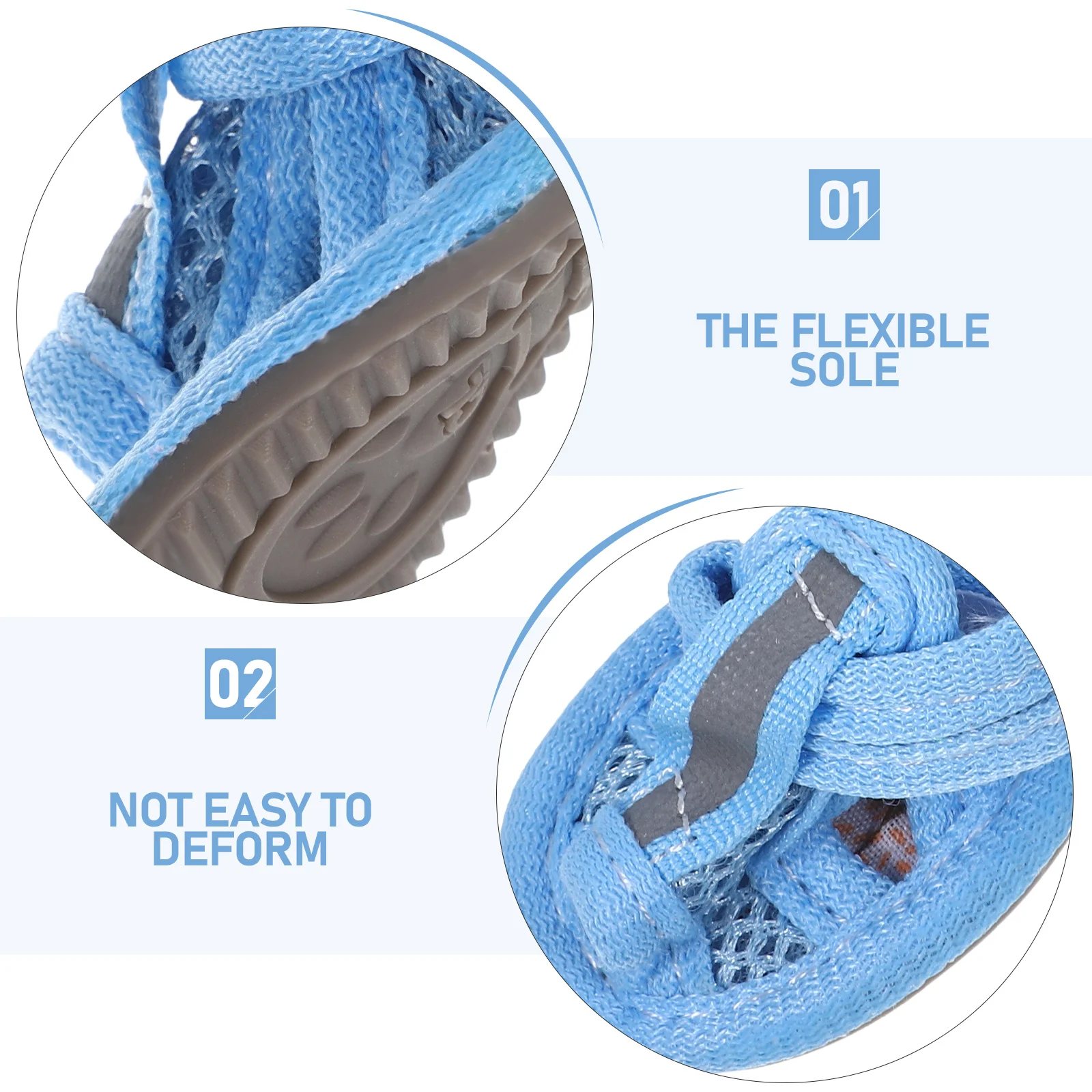 

4Pcs Pet Dog Shoes Breathable Mesh Sandals Summer Anti-Slip Boots Soft Sole Protective Paw Covers for Outdoor Walk