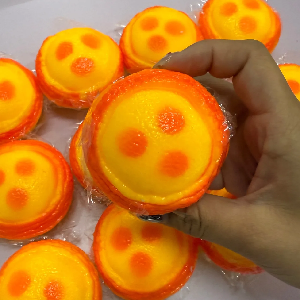 Egg tart Handmade Squishy Ball Crunchy Stress Ball Squishy Toys Moldable Squeeze Ball ASMR Sensory Anti Stress Fidget Toys image 4