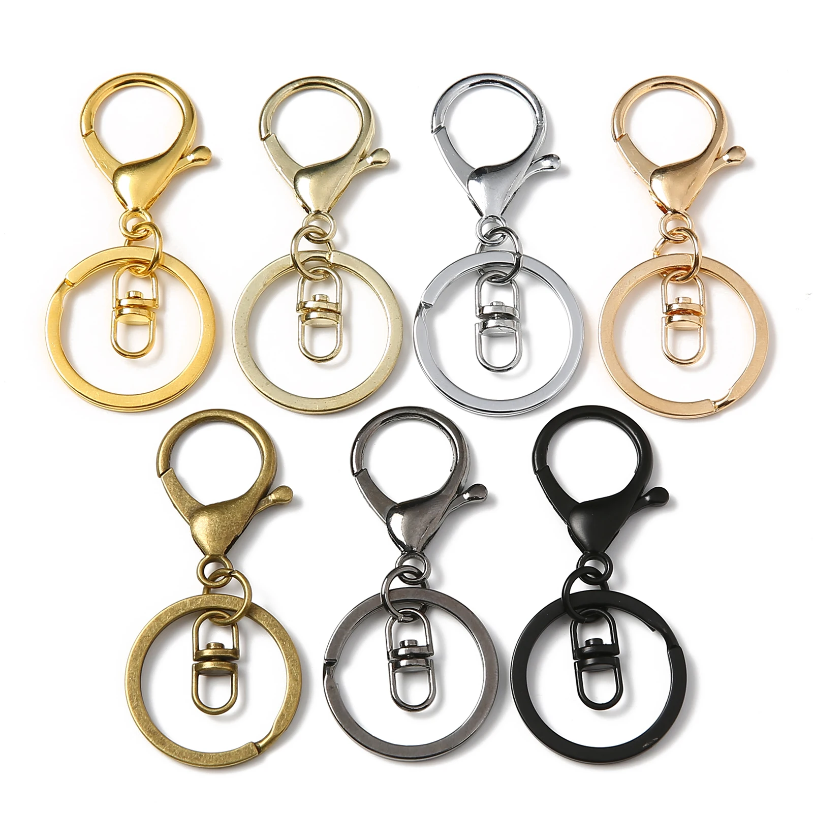 Jewelry Making Rings - Metalen kreeftensluiting sleutelhanger met draaibare trekhaak