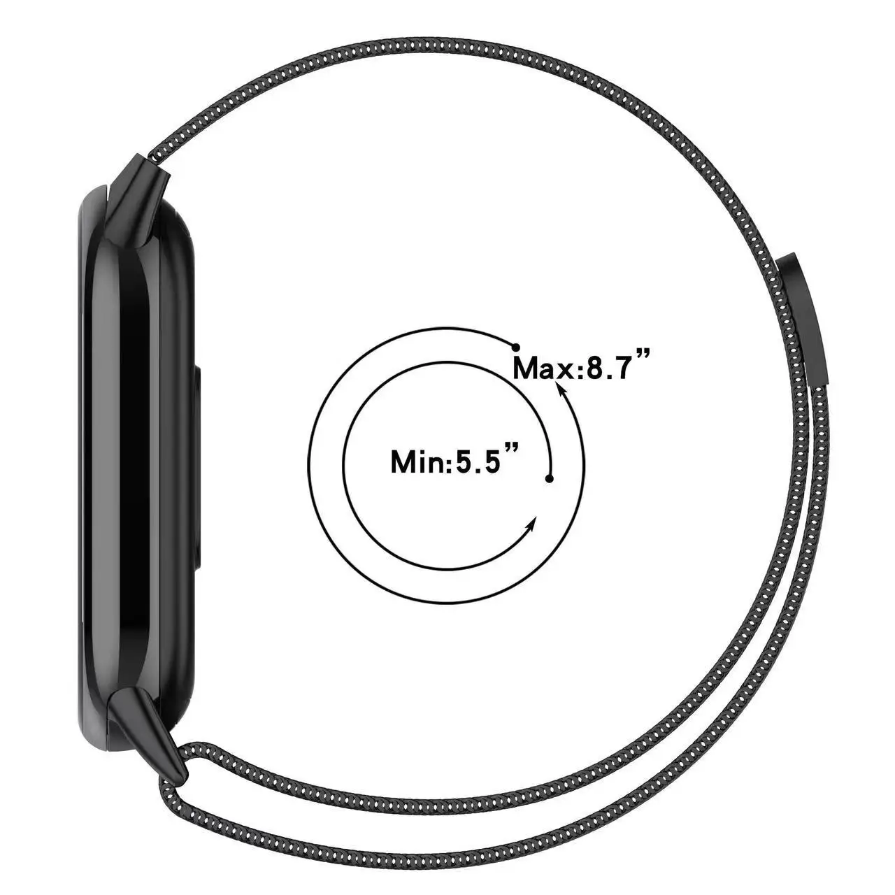 Pulseira de relógio de laço milanês de aço inoxidável para xiaomi mi band 8 9 nfc pulseira inteligente substituição acessórios de relógio