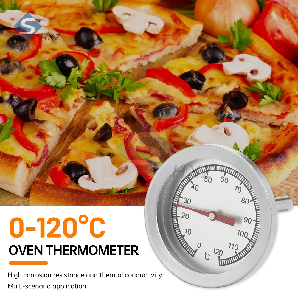 ميزان حرارة الشواية 0-500 ° ج/0-120 ° C التناظرية 52 مللي متر 54 مللي متر الطلب الكبير مقاومة للتآكل لا مقياس البطارية لفرن البيتزا شواء M8/M10