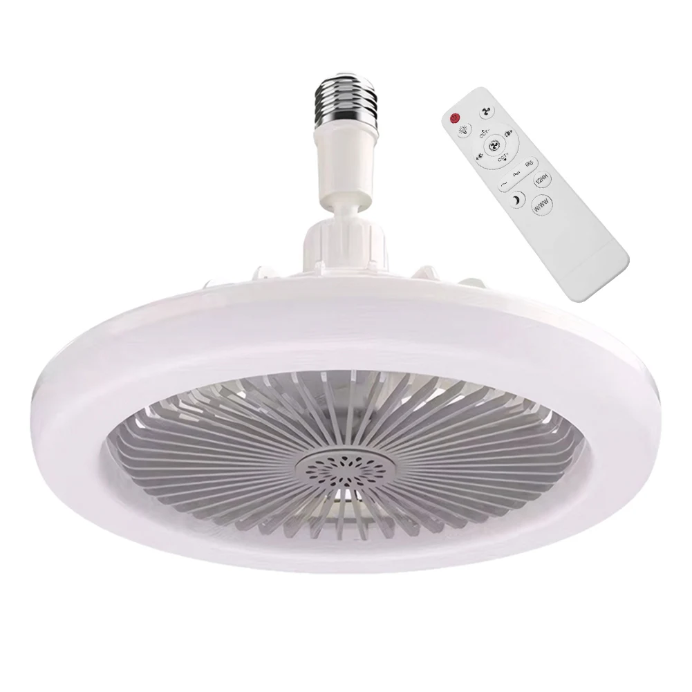 Socket Fan Light with Remote Screw in Ceiling Fan in Light Socket Dimmable for Bedroom Kitchen Living Room