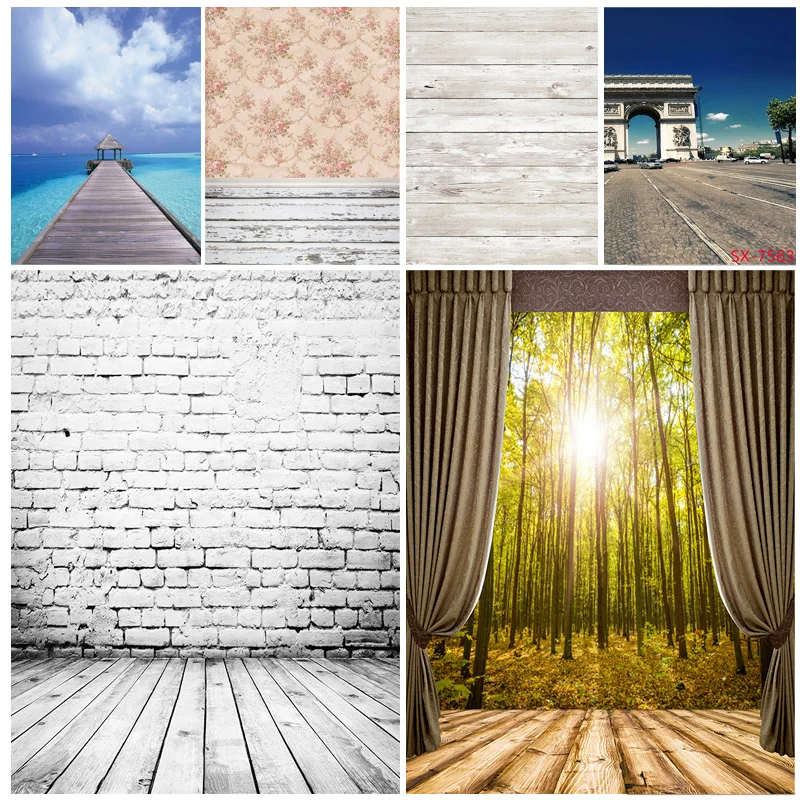 

SHUOZHIKE Art Fabric Photography Background Scenery Wall Wooden Floor Baby Portrait Photo Backdrops Studio Props 22312 HJU-09