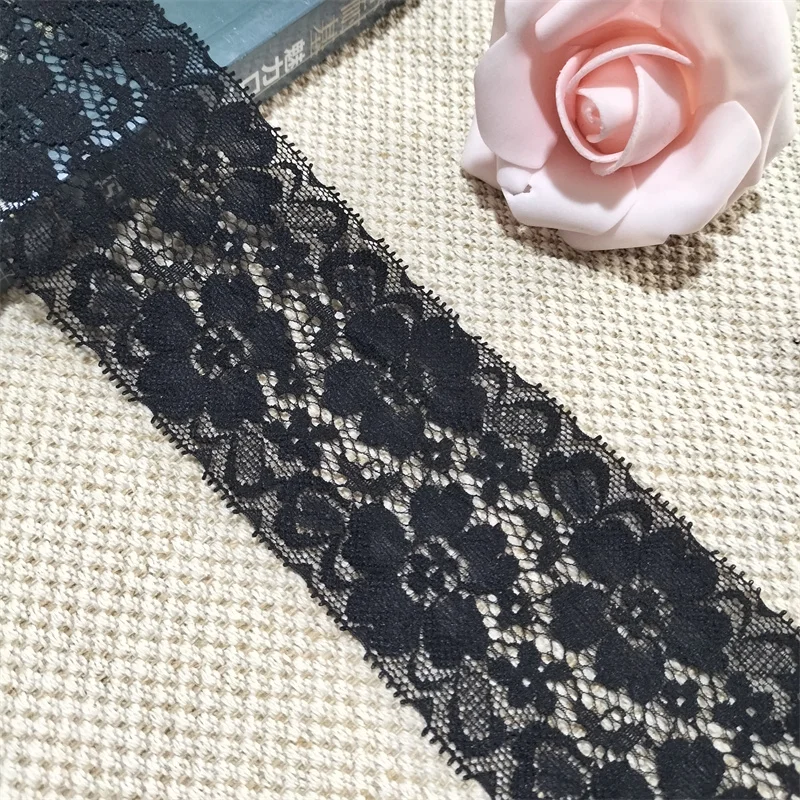 s1103 6cm black elastic and soft lace trim which can be used for underwear and accessories