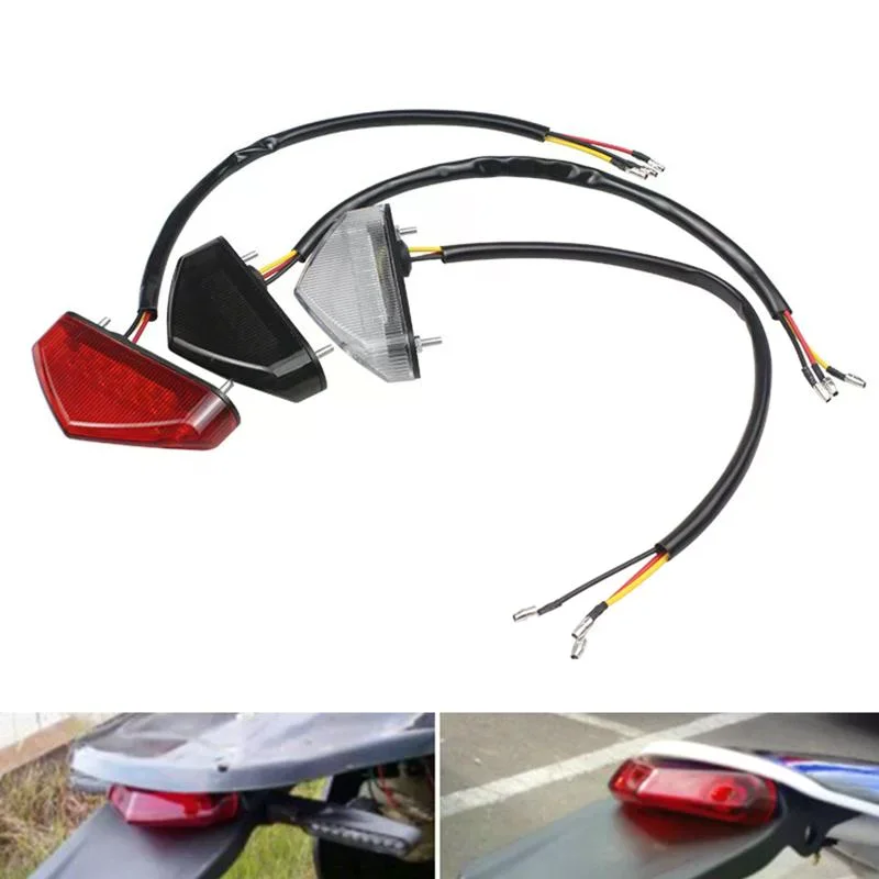 12V Motorcycle Tail Rear Light Lamp Taillight Motor Brake Stop Lights License Plate Light Moto Equipments Parts Access Universal
