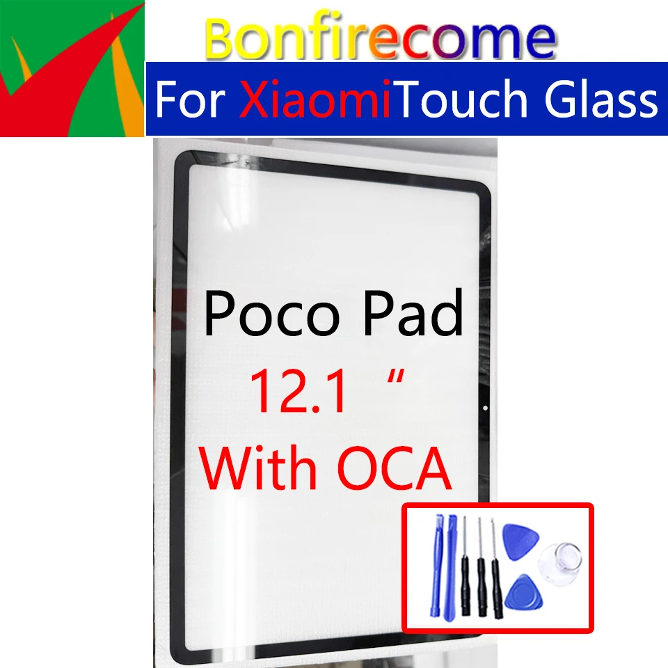 

For Xiaomi Poco Pad Touch Screen Panel Tablet Front Outer LCD Glass Lens With OCA Replacement