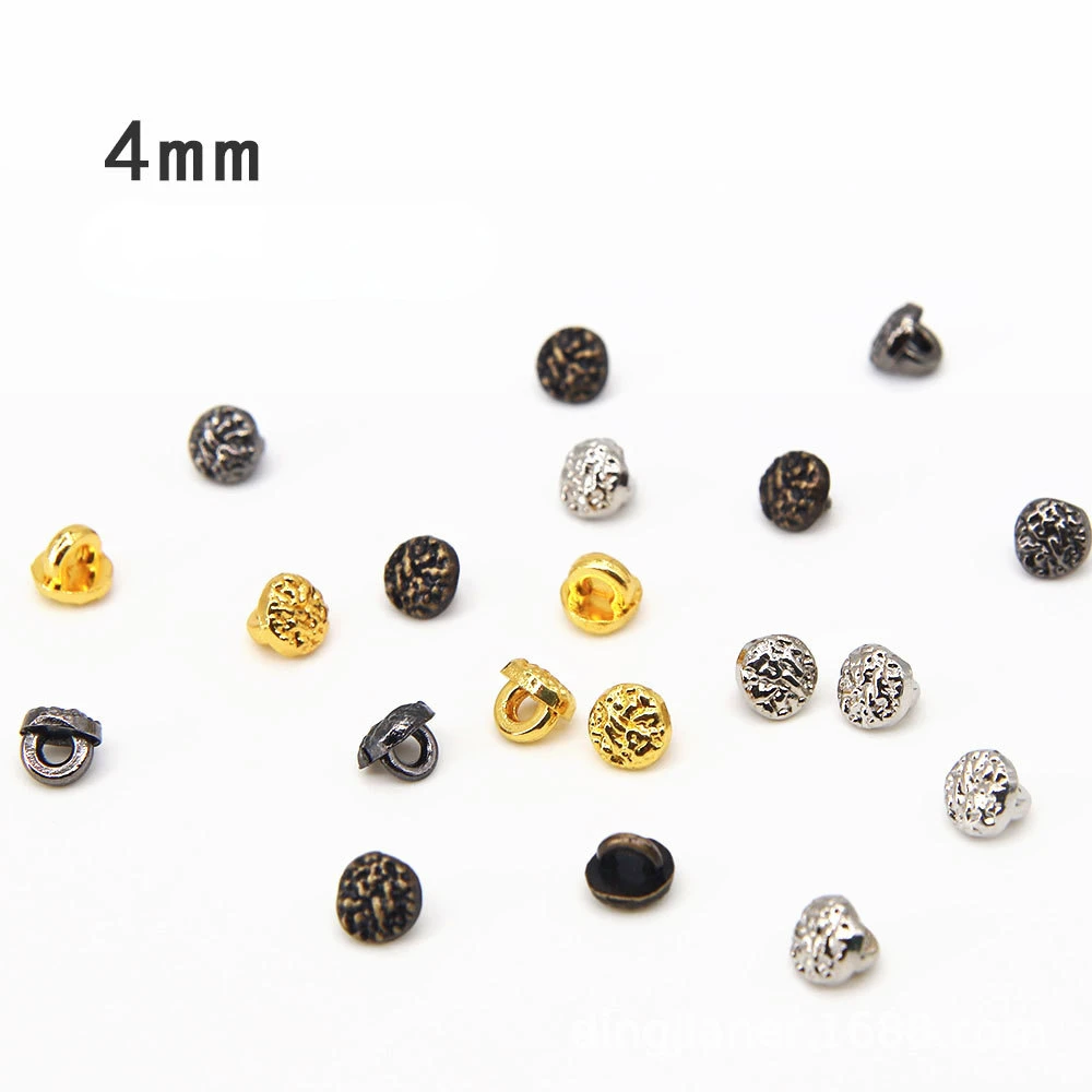 50Pcs 4mm Mini Doll Buttons Doll Clothes DIY Metal Buckle Fit for 1/6 1/12 Dolls Girls Doll Buckles Dress Sewing Accessories