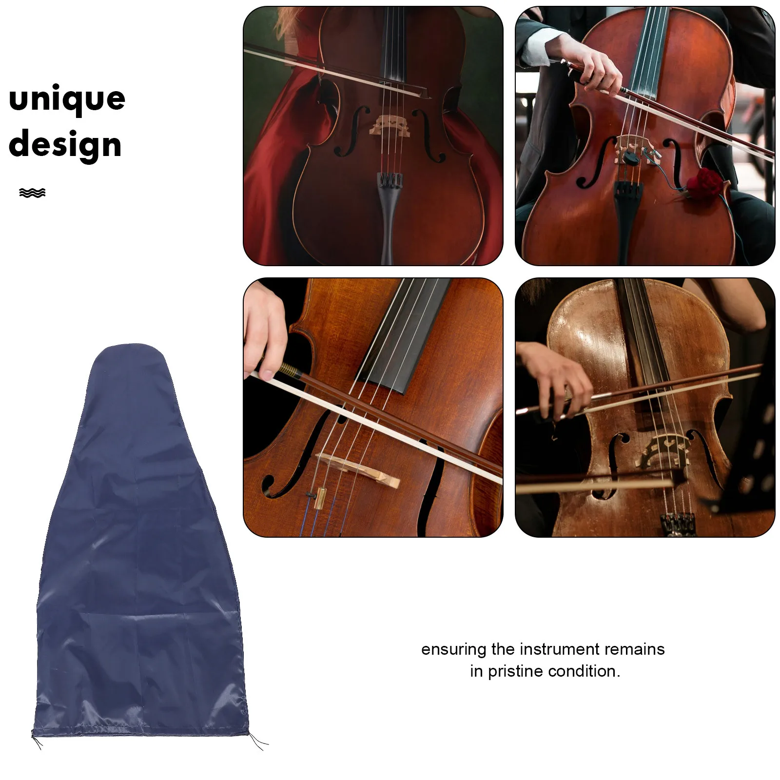 

Cello Cover Large Size Lightweight Fabric Protector For Scratch Prevention Dustproof Instrument Cover Protective Sleeve