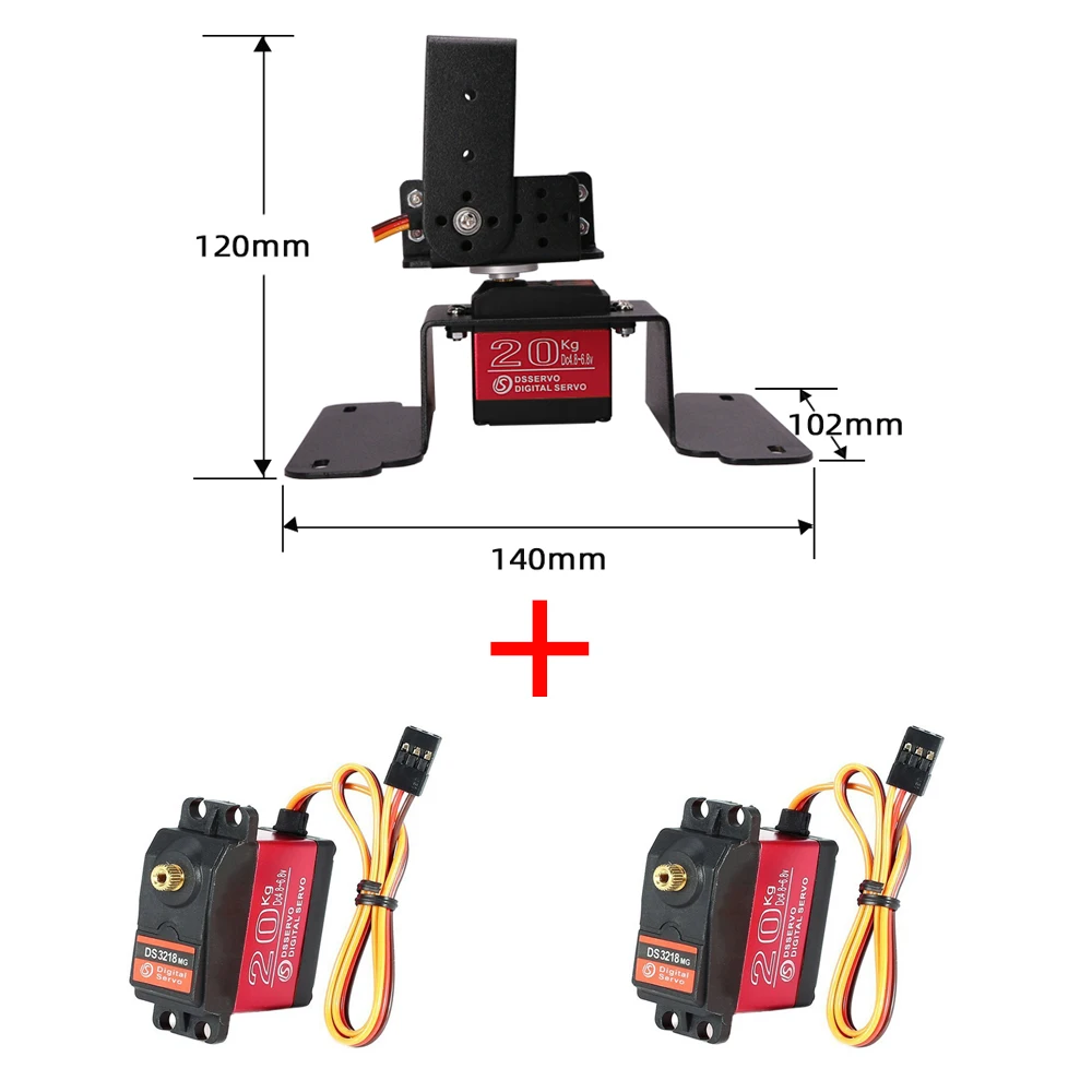 Kit de cardán mecánico de aleación de Metal para Robot Arduino, manipulador de Robot giratorio 2 dof con Control programable MG996 Ps2, Kit de bricolaje