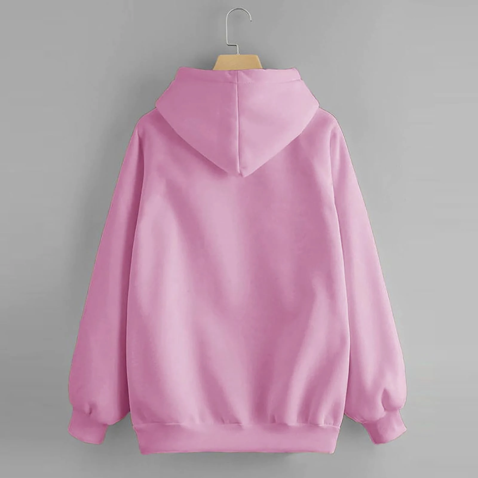 女性のファッションカジュアル無地フード付きルーズフリース裏地厚手長袖スウェットシャツ Sudaderas De Mujer 女性服