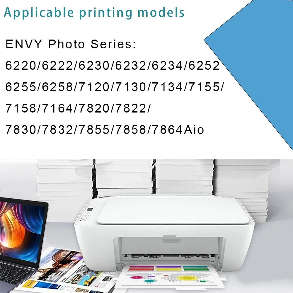 خرطوشة حبر معاد تصنيعها 64 XL 64XL لـ HP64 لطابعة HP ENVY Photo 6200 6220 6222 7100 7120 7800 Inspire 7950e