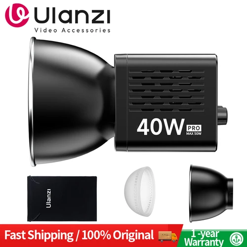 Imagen 1 del producto Ulanzi-Lámpara LED profesional para fotografía y vídeo, COB, 40W de potencia, batería integrada, 2500-6500k, Kit de luz COB con temperatura de Color Dual