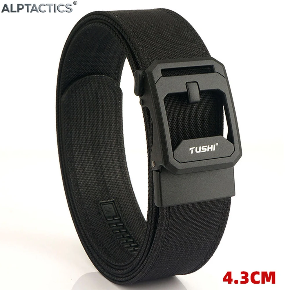 

ALPTACTICS 4.3cm Hard Tactical Belt for Men Metal Automatic Buckle IPSC Gun Belt Nylon Military Belt Outdoor Sports Girdle Male