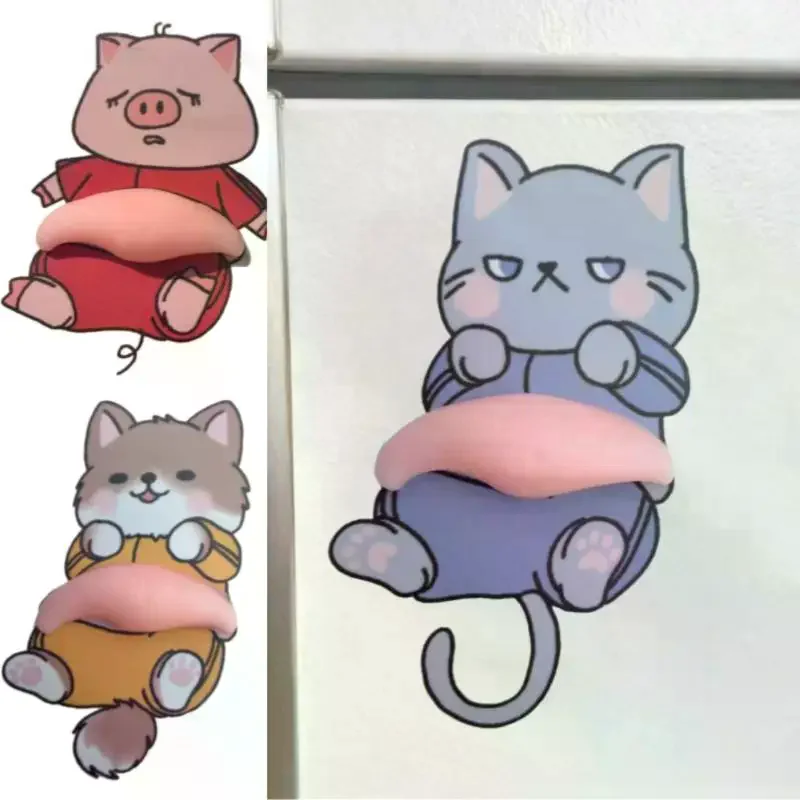1/2Pcs Cute 3D Squeezable Soft Belly Dog Cat Stickers DIY Relieve Stress Mobile Phone Laptop Decoration Decal Home Decor