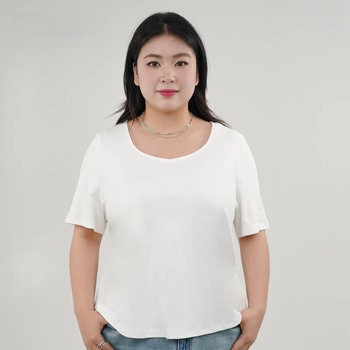 

Slimming Heart Collar T-irt Large Size Women Casual Cotton ort Sve round Ne Summer Faion Fruits Drink Special Edition