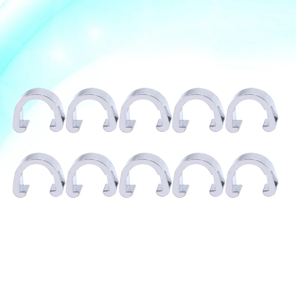 

10pcs U Shaped Cable Clips Aluminum Alloy Bike Line Fixing Clamps For Road Bicycle Brake Shift Cables Silver