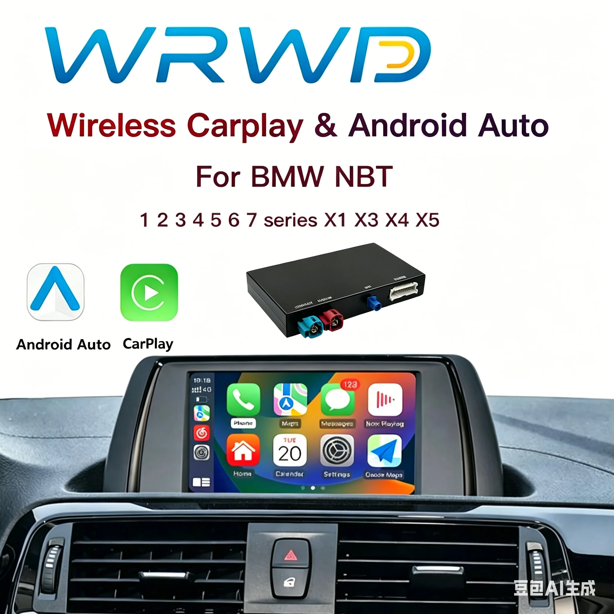 Wireless CarPlay Android AUTO for BMW NBT CIC System 1 2 3 4 5 6 7 Series X1 X3 X4 X5 X6 MINI E60 E84 E70 F26 F25 F10 F11F20 F21