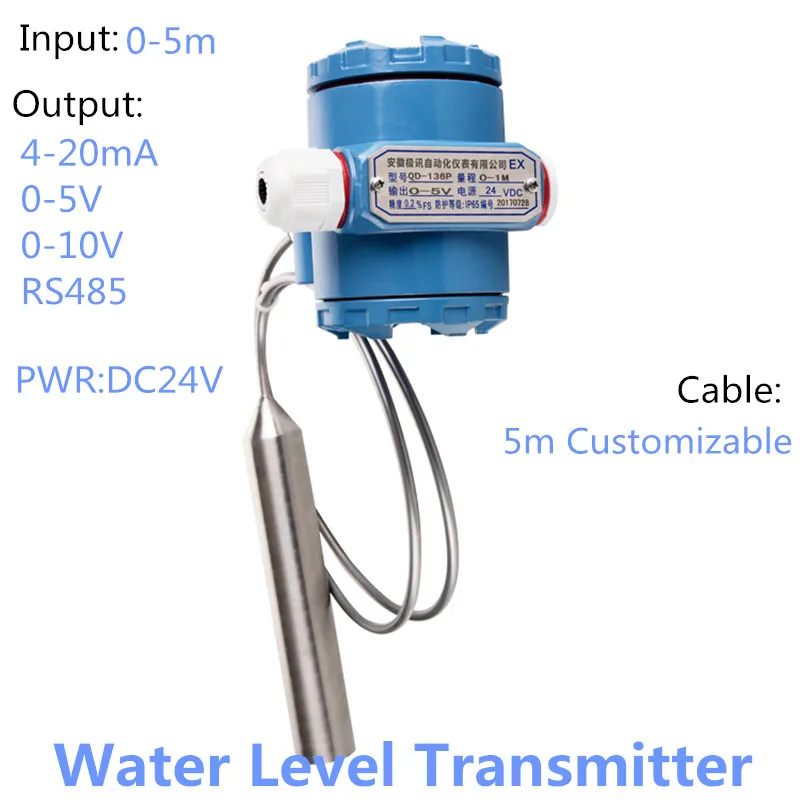 

4-20mA 0-10V RS485 Output Diesel Level Sensor Petrol Station Fuel Tank Sensor Stainless Steel Diesel Tank Water Transducer Probe