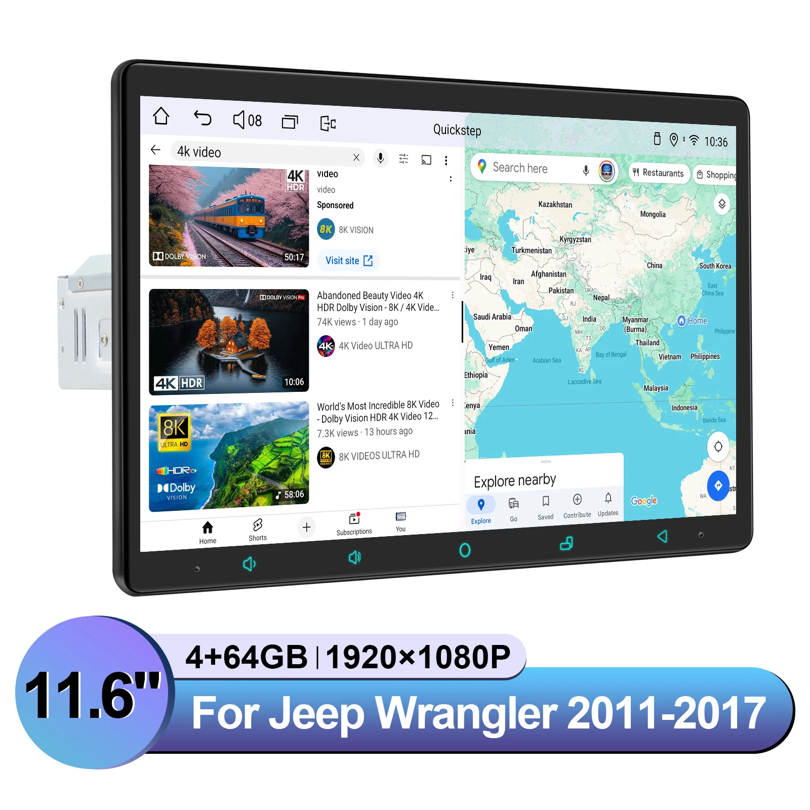 Joying Car Radio for Jeep Wrangler JK 2011-2018 Upgrade Android 13 Floating Stereo 8.9\