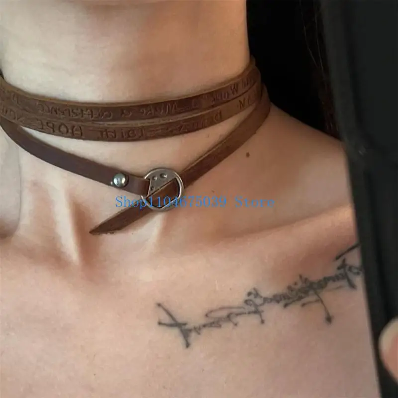 5ASD أنيقة القلادة ناعمة بو البيان البيان المجوهرات على غرار بانك قلادة مناسبة للأزياء التعبير الفردي #2