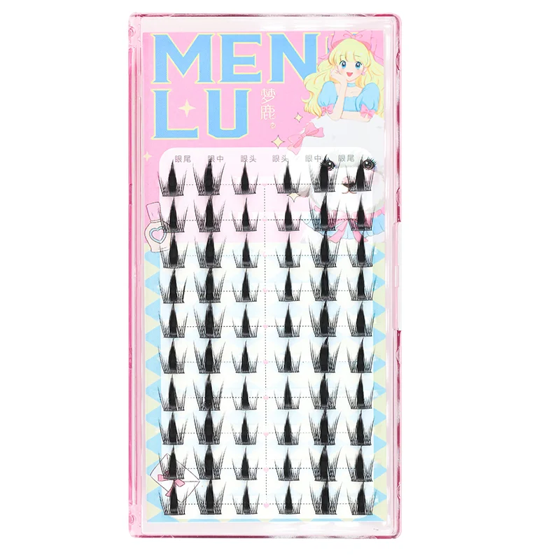 Neue Puppe Wimpern Verlängerung Natürliche Cat Eye Falsche Wimpern Cosplay Make-Up Cross Streifen Wimpern Handgemachte Manga Anime Lash – Detail 24