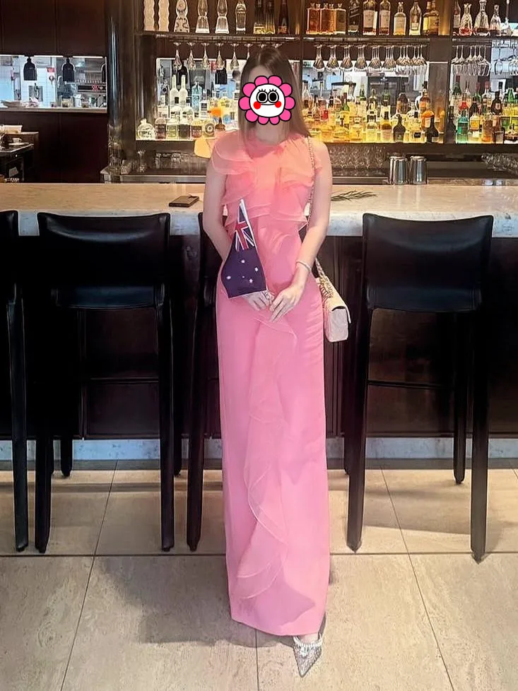 

Романтическая розовая многослойная юбка с подолом для женщин, дизайнерская модель, весна 2026, этнический сценический костюм, топ-сарафан