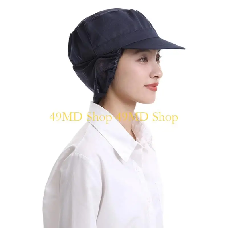 49MD Fashionable Cook Work Hat With Hairnet Stay Clean & Comfortable while Cooking