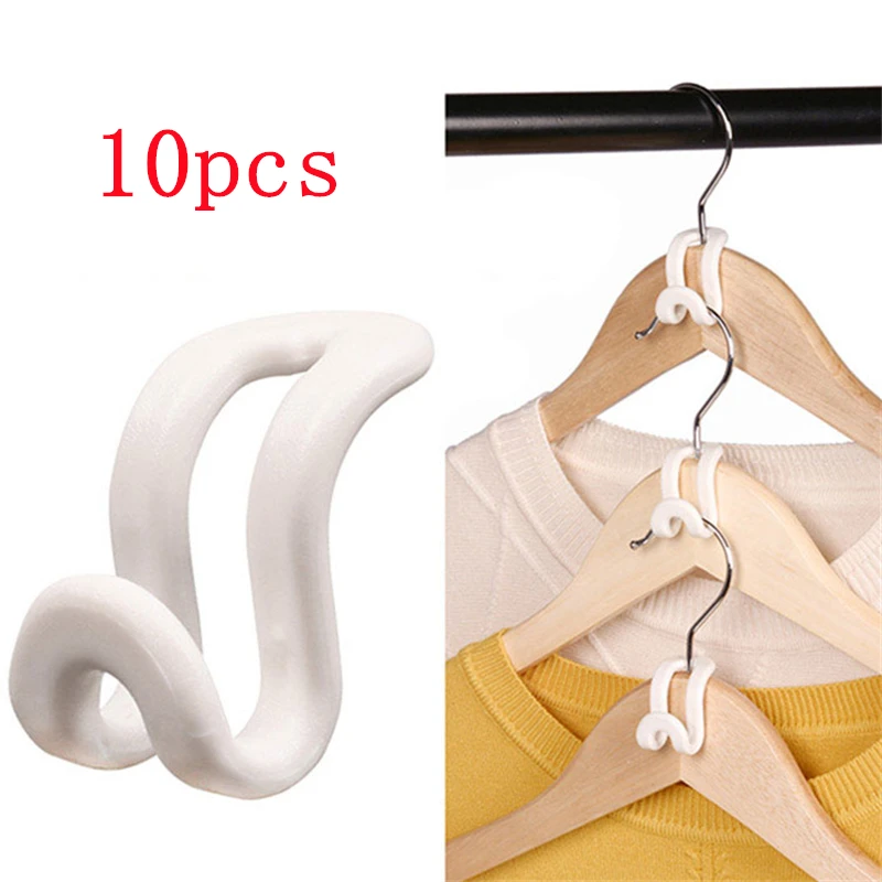 10PCS Wardrobe Mini Clothes Hangers Hook Stacking Coat Scarf Hook Multi-purpose Bedroom coat Hangers Rack Home Organizer Shelf