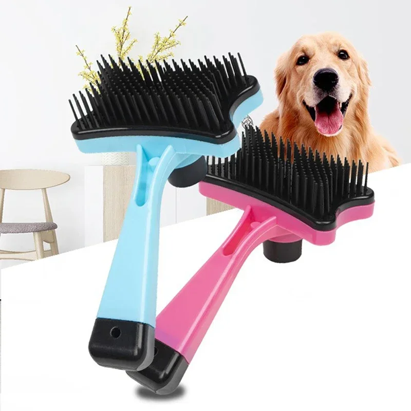 Hot Sale! Remove Tool Dog Cat Loose Hair Comb for Pet Faces Fur Nozzle Grooming Blue,Pink,Orange Pet Brush Automatic Plastic