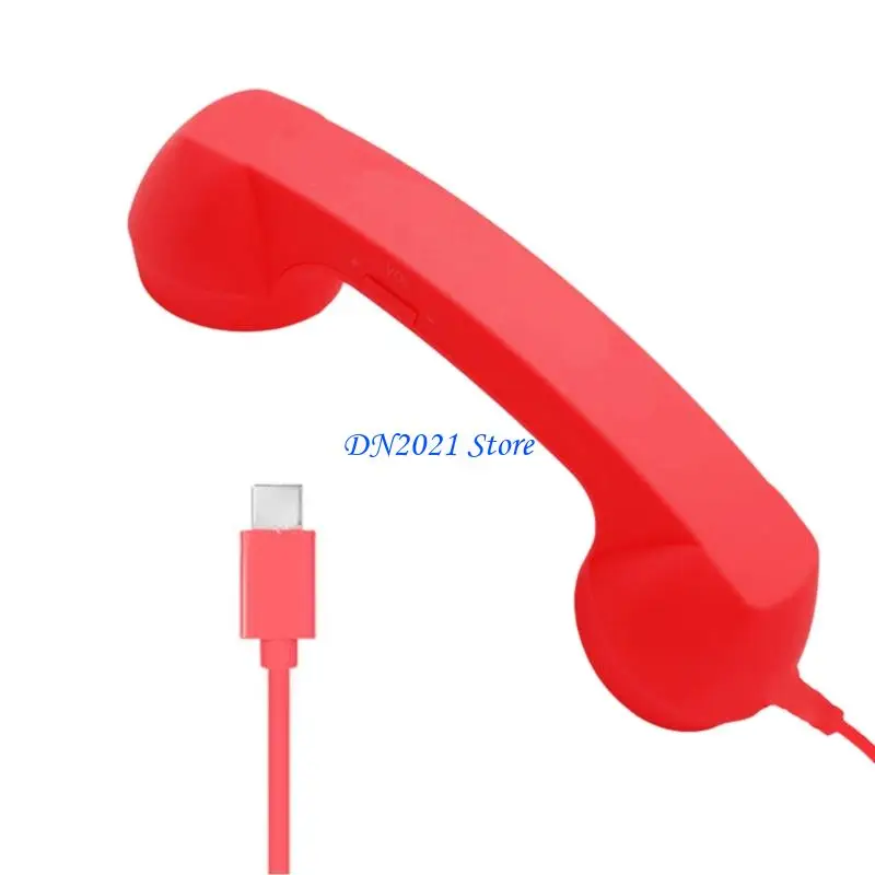 F3KE Cord Telephone Handset With Call Button Type C Retro Design For