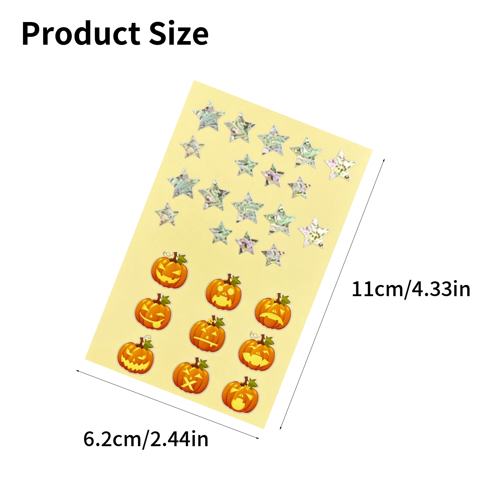 Halloween Guitar Fretboard Stickers, Star Pumpkin Design Removable Self-Adhesive Fret Marker Decals for Acoustic Electric Guitar