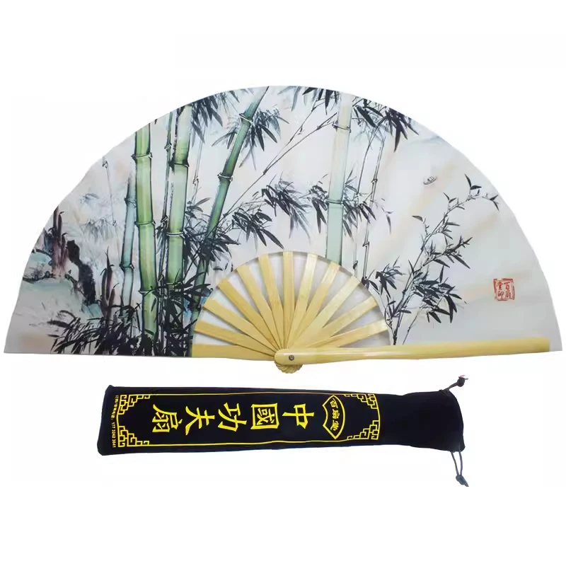 Kung Fu Tai Chi Fan Bamboo 33cm High-grade Right Hand Performance Fan Martial Arts Fans Wushu Products