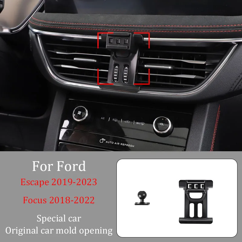 

For Ford Escape 2019-2023 Focus 2018-2022 Car Phone Holder Wireless Charger Automatic Clamping 360° Rotating Navigation Bracket