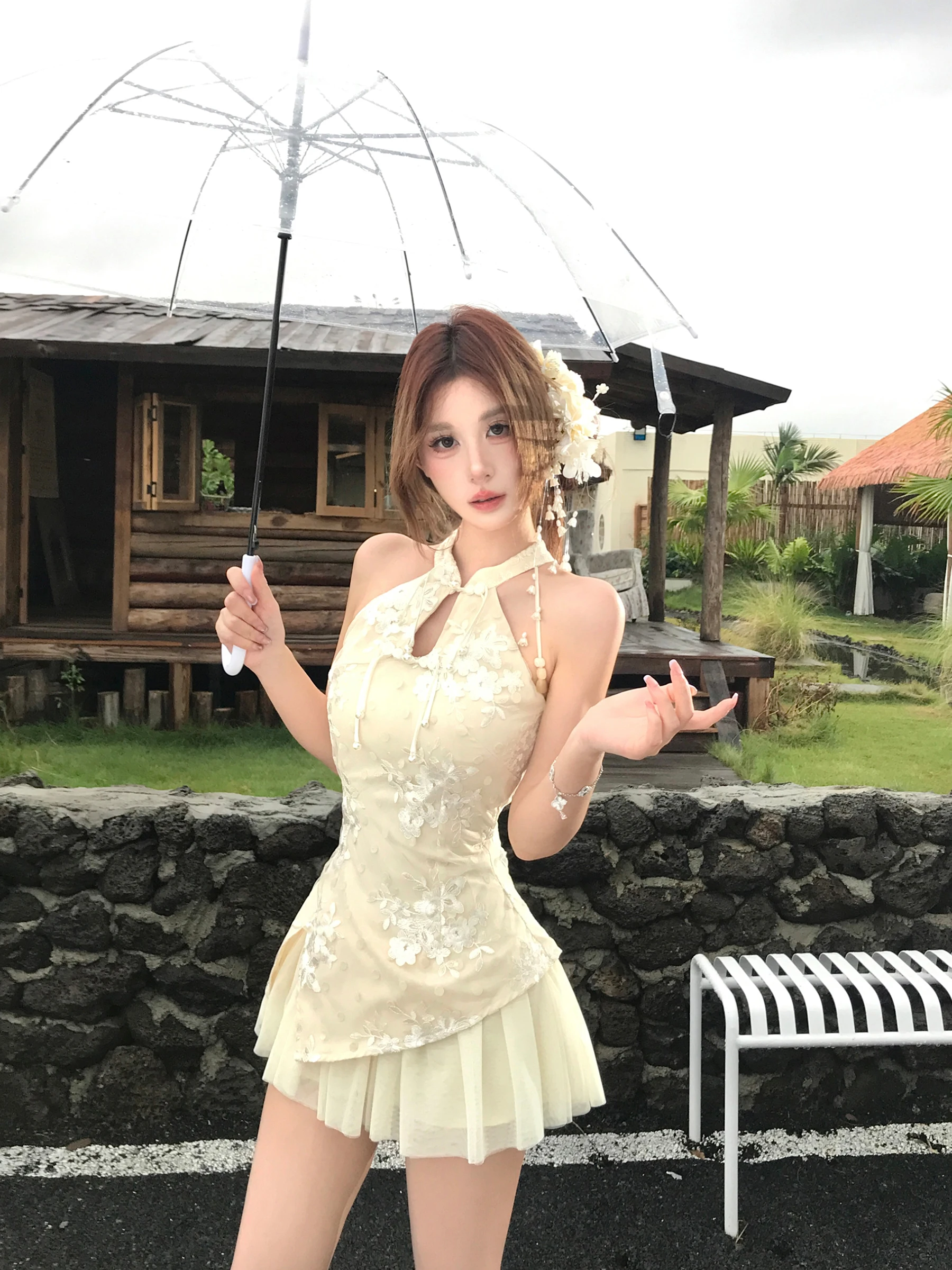 

Sexy Mejiu Honey Nine Peony And Pear Cloud Embroidered Dr Women's New Chinese Sle Summer Dr A-Line Skirt No Sve