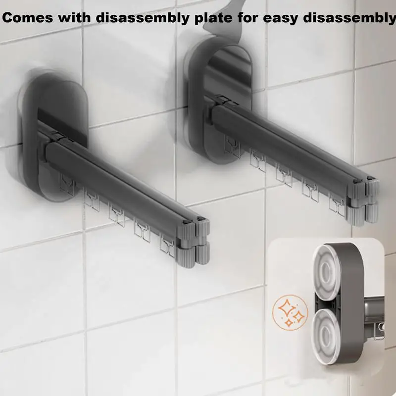 

Telescopic Clothes Drying Rack Aluminum Alloy Indoor Wall Mounted Hanger For Closet Bathroom Laundry Organization