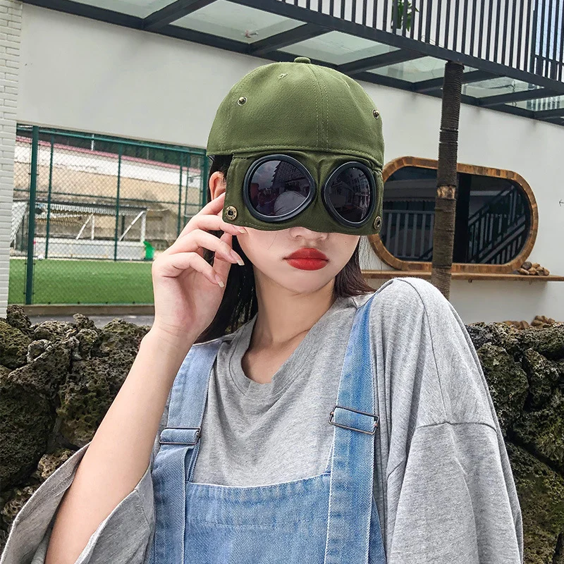 Vintage Pilot Sunglasses Baseball Cap Men Women Hip-hop Fashion Trend Cap Outdoor Travel Sport Sunshade Hat Street Baseball Caps