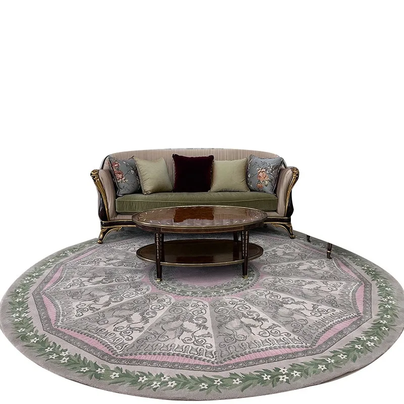 Villa hotel Chinese classical living room round wool carpet, mechanism/handmade acrylic full of large area carpet