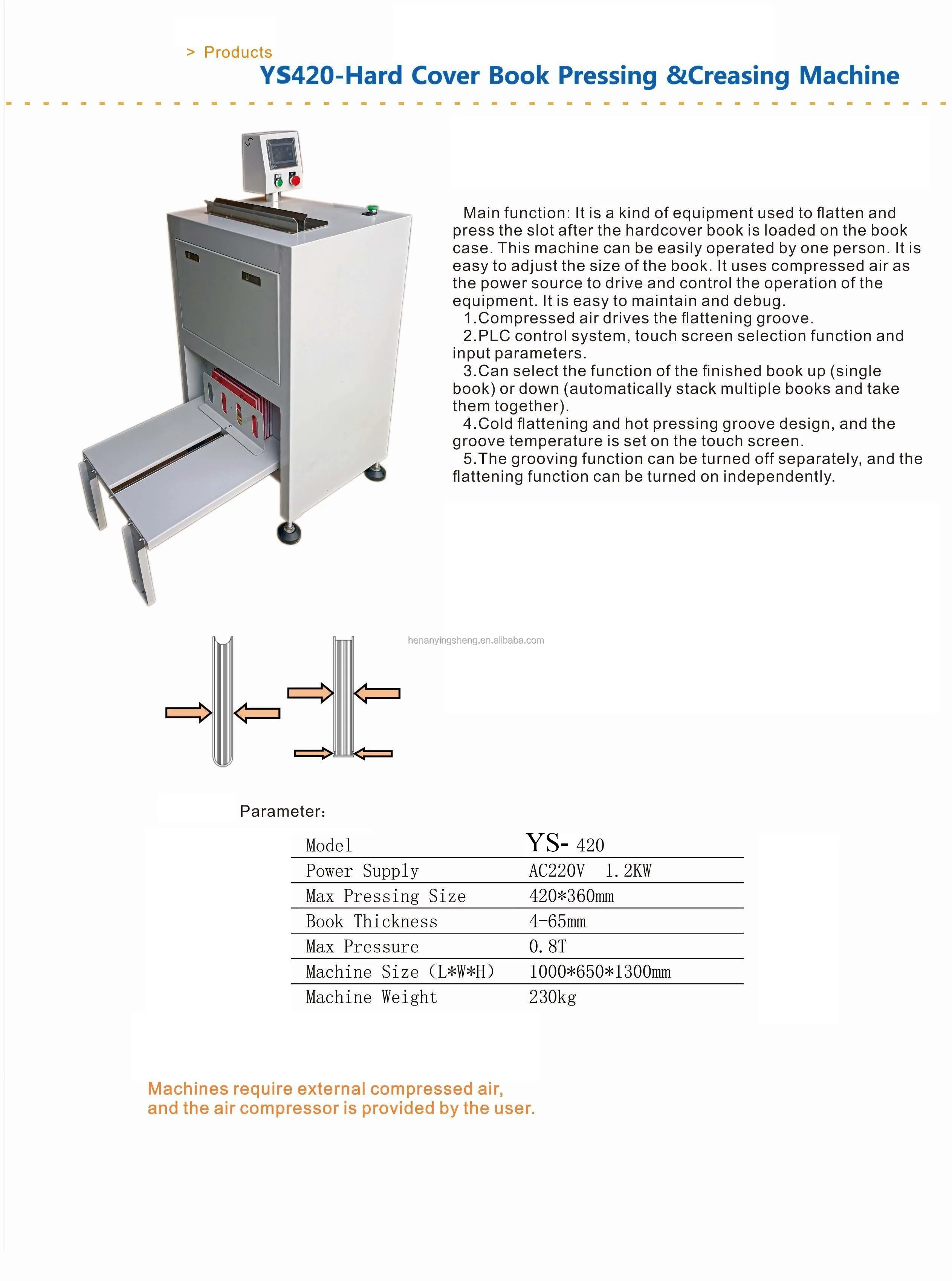Photo Book Cover Nipping & Creasing Machine Hard Cover Book Joint Setting Notching Machine for Bookbinding