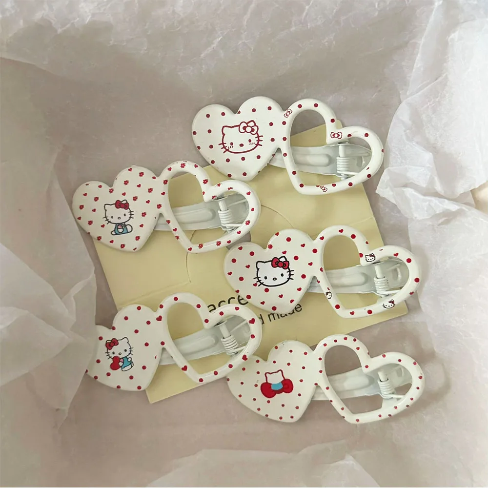 

Hello Kitty Love Cardcute Hairpin Hollow Hairpin Side Clip Hair Clips For Hair Hair Clips For Girls Y2k Accessories