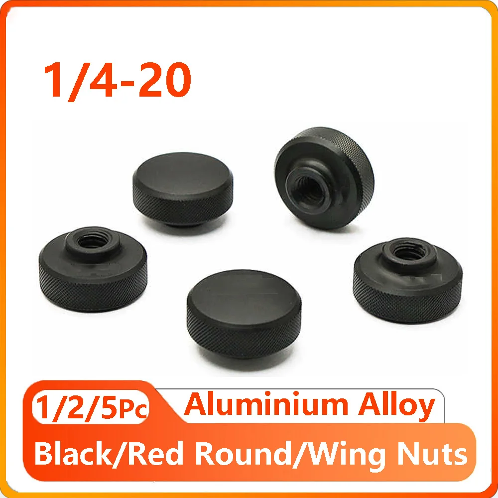 

1/2/5Pcs Aluminium Alloy Hand Tighten Nuts 1/4 Knurled Thumb Round Knob Nuts Wing Screw Photography Equipment Accessories