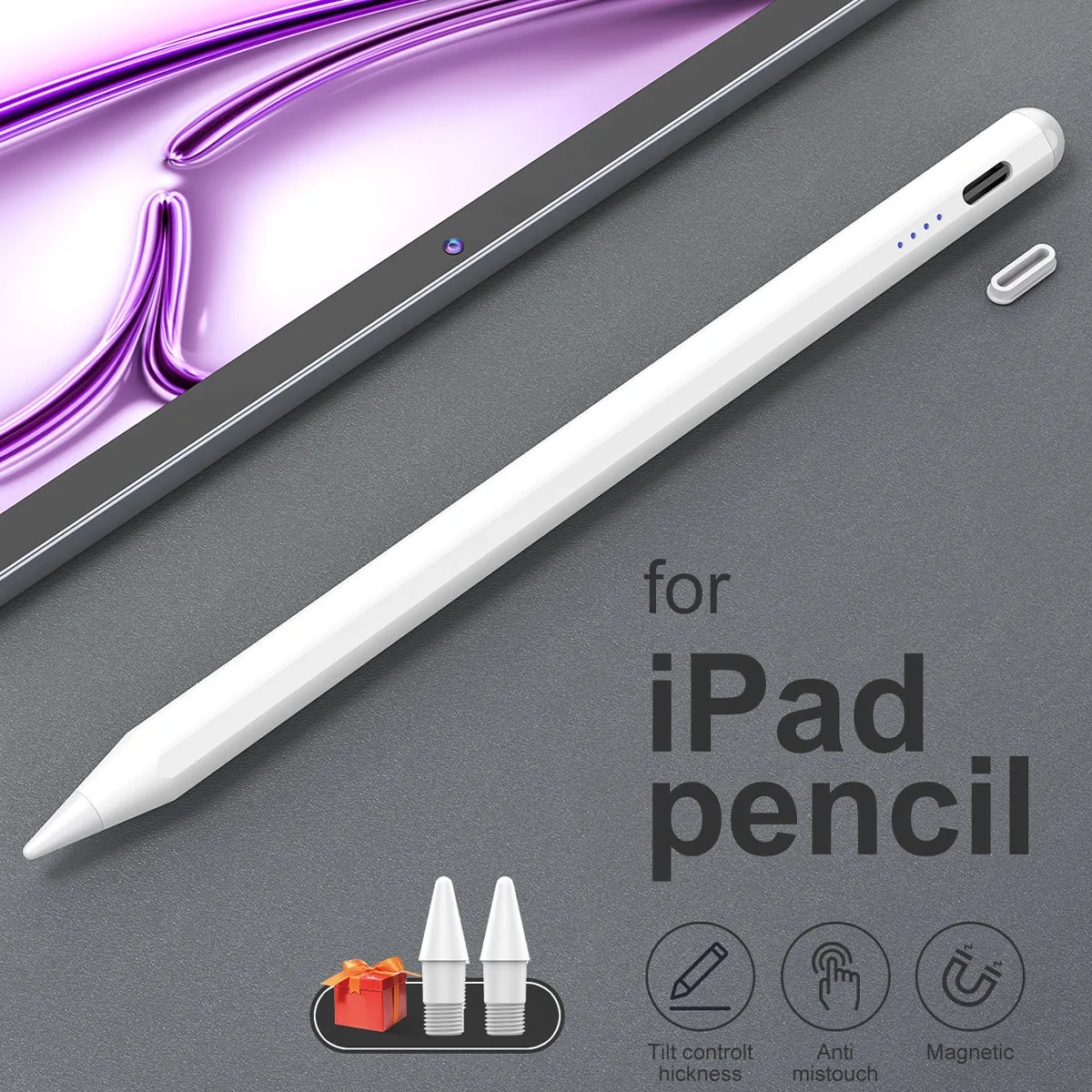 Stylus Pen Compatible LED Power Indicators Compatible with ipad versions 2018-2026 Battery 90mAh Wireless model