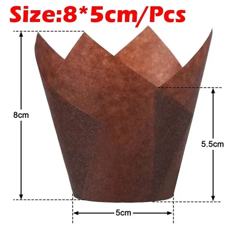 50 Pcs Set Disposable Baking Cups Paper Muffin Cupcake Pastry Decorating Tools Eco-Friendly