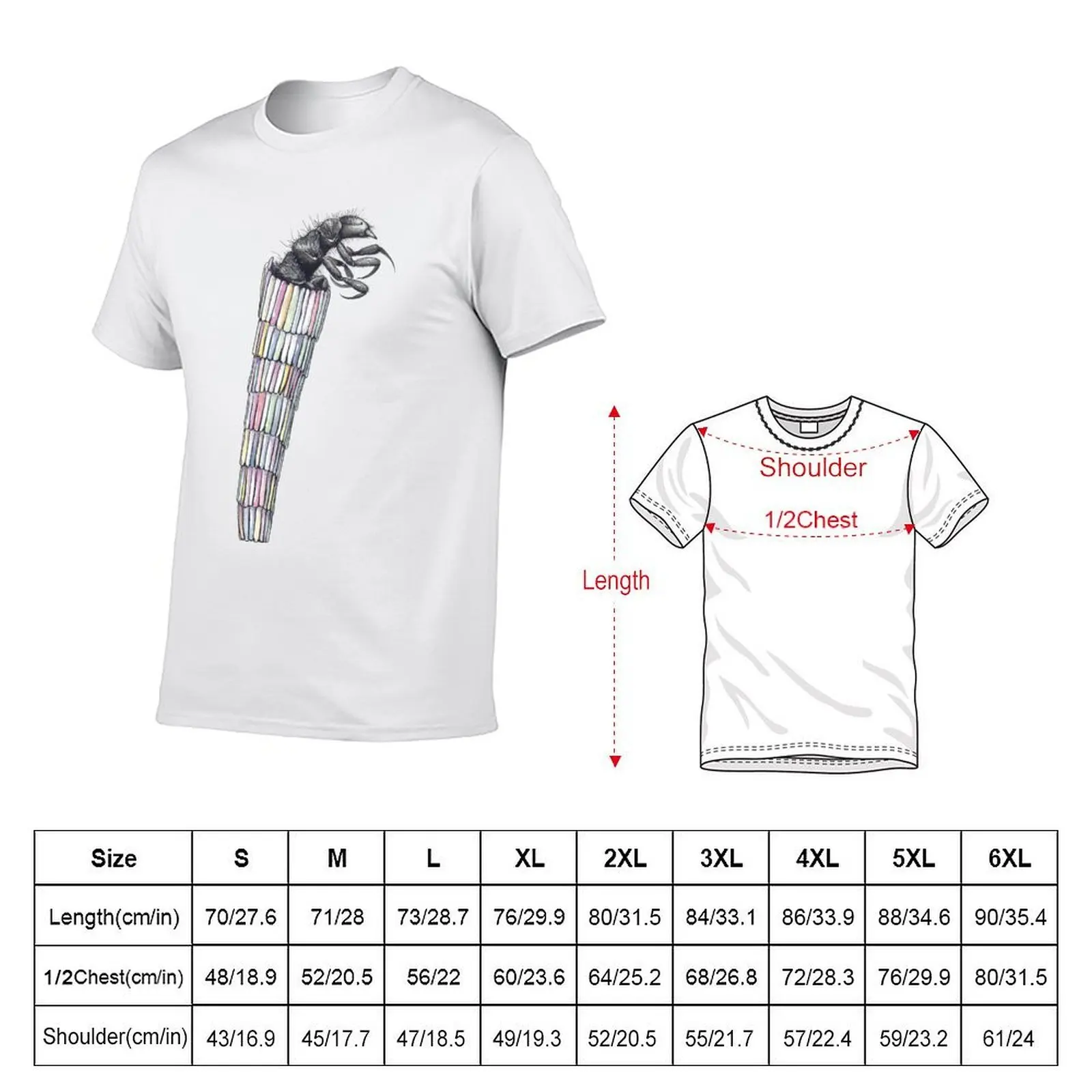 Caddisfly in colour, watercolour painting T-Shirt clothes oversized t shirt Men's t-shirts