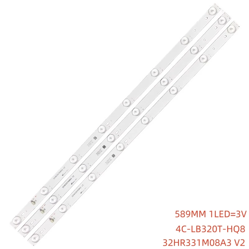 

New 3PCS/lot 590mm 8LEDs 3V For TOT-32-3X8-3030C-8SIP 4C-LB320T 4C-LB320T-HQ8 32HR331M08A3 L32F1600B LE32D99 L32F2800A L32F3301B