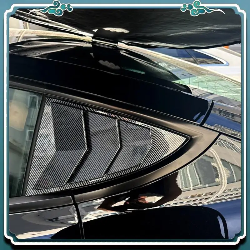 

ABTU-Rear Car Window Shutter Cover For Tesla Model 3 Highland 2024 Louver Side Vent Trim Triangle Spare Parts Matte Carbon