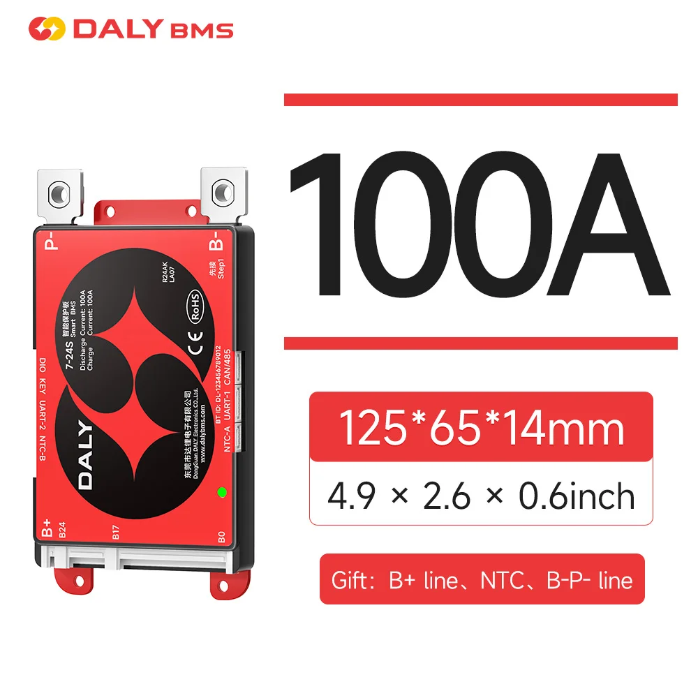 Daly Smart BMS 4S 8S 24V Lifepo4 100A BMS Build-in BT Bateria De Lifepo4 BMS 4S 12V with Bluetooth APP image 3